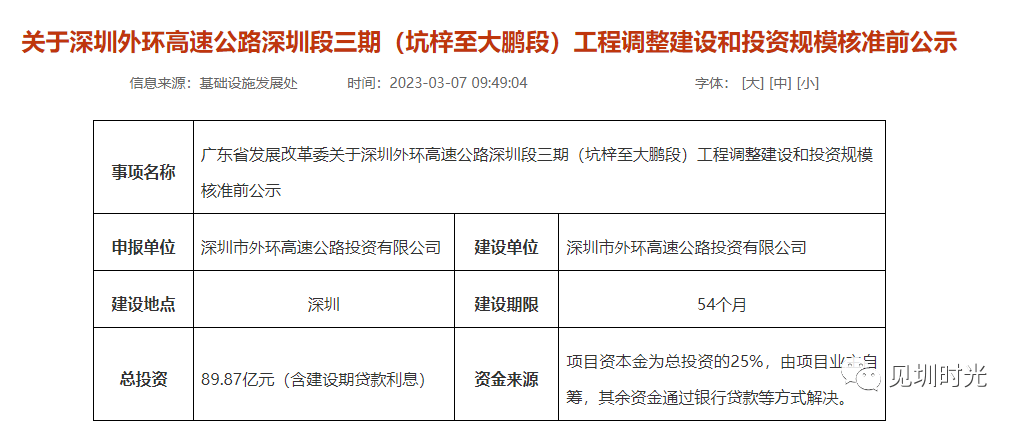 深圳东部又开云 开云体育一重大交通工程迎