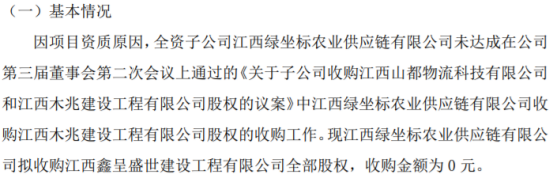沃农股份全资子公司拟以0元开云体育 Ka