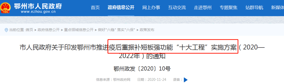 开云 开云体育官网重磅！鄂州“十大工程”实施方案(2020—22年)出炉！这10大变化最亮眼(图1)
